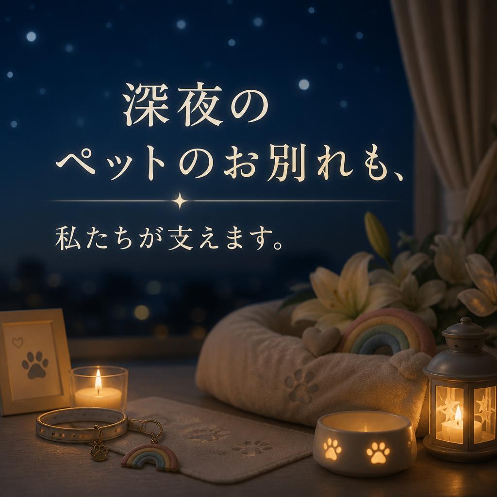深夜のペットのお別れも、私たちが支えます。