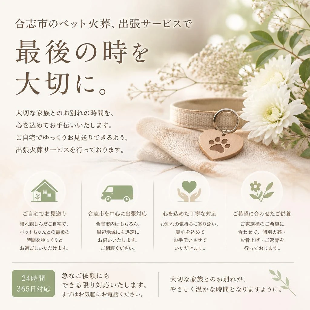 合志市のペット火葬、出張サービスで最後の時を大切に。